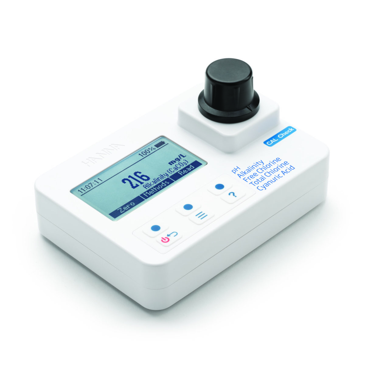 Tragbares Photometer für pH-Wert, Alkalinität, freies und gesamtes Chlor und Cyanursäure