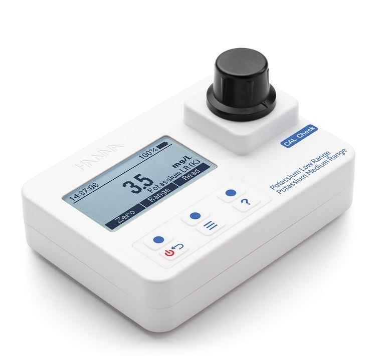Tragbares Photometer für Kalium für niedrigem und mittlerem Messbereich mit CAL-Check