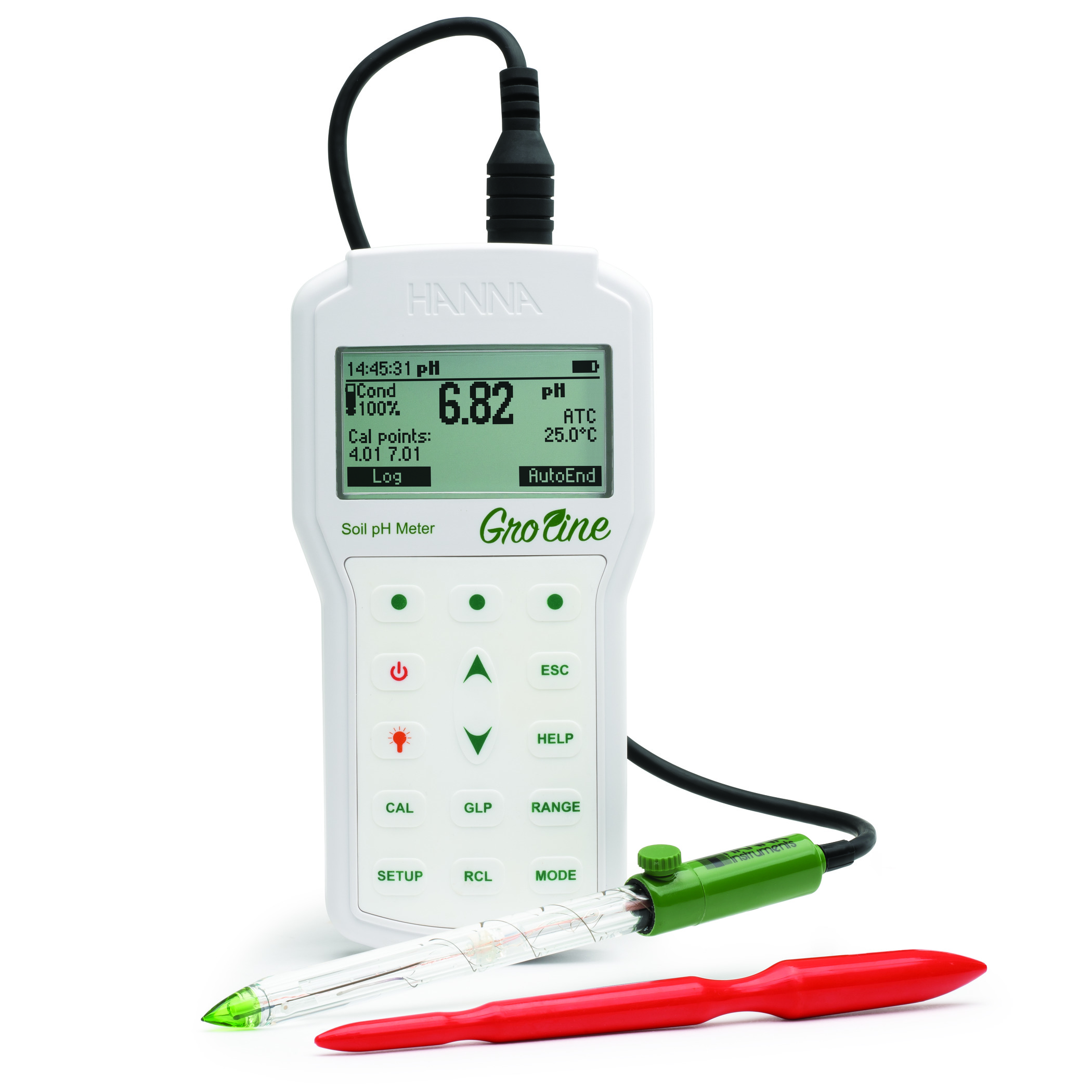 Professionelles GroLine-Hand-pH/°C-Meter für Bodenmessungen - HI98168