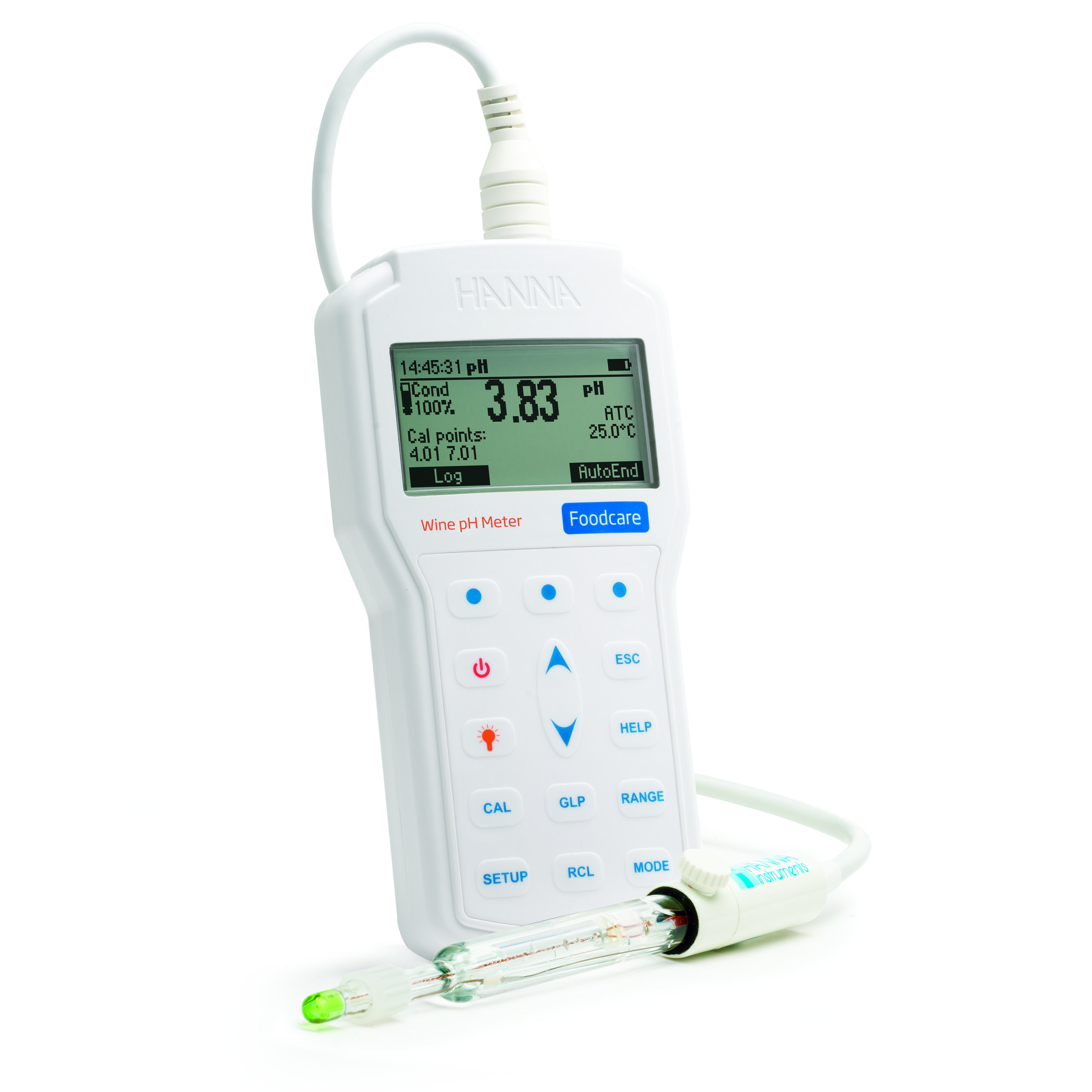 Professionelles Hand-pH/°C-Meter für Wein - HI98169