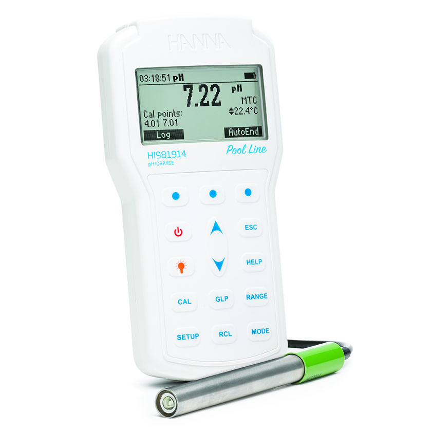 Pool Line Professionelles wasserdichtes tragbares pH/ORP/ISE-Messgerät - HI981914