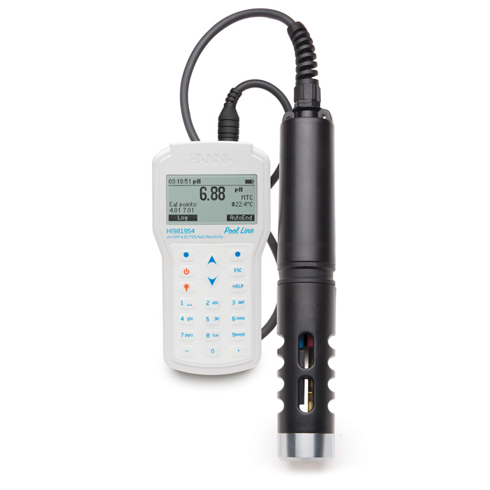 Pool Line HI98195 pH/EC-Multiparameter-Handmessgerät, geliefert mit Sonde HI7698195 mit 4 Meter Kabel - HI981954